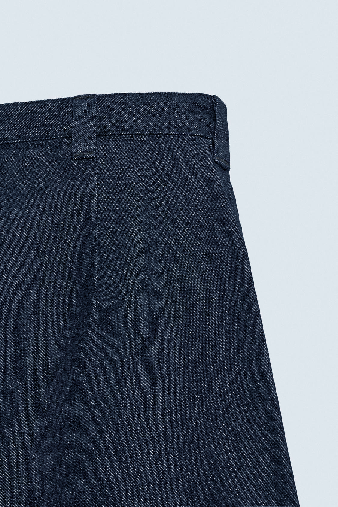 DENIM PLEATED TROUSERS