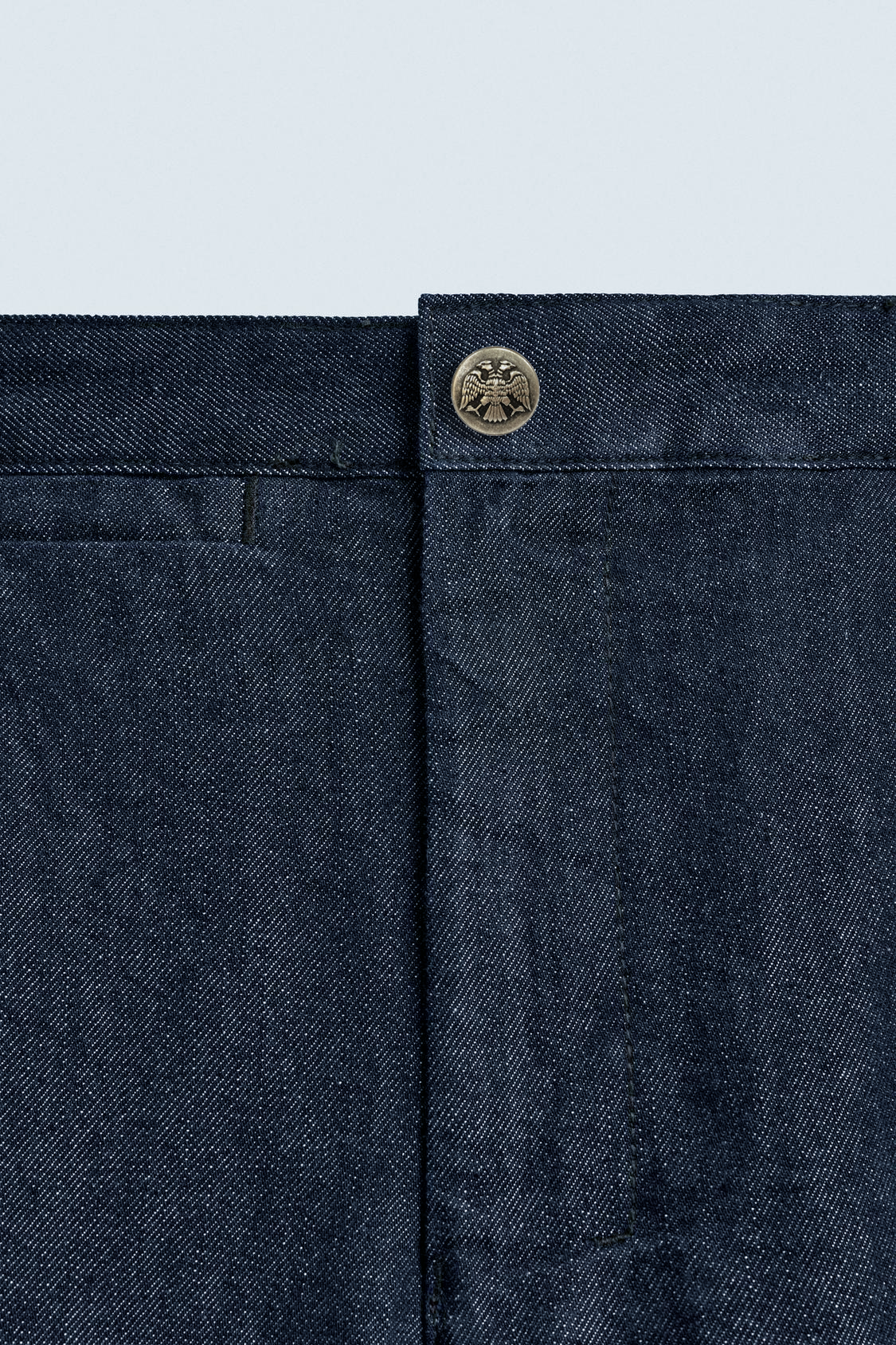 DENIM PLEATED TROUSERS